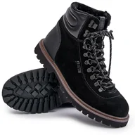 Buty trekkingowe męskie - Zamszowe Ocieplane Botki Trapery Męskie Big Star OO174643 Hi-Poly System Czarne - miniaturka - grafika 1