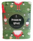 Koce - Zielony Koc Magical Xmas 150 X 200cm Skrzaty Krasnale Boże Narodzenie - miniaturka - grafika 1