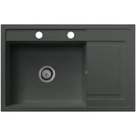 Zlewozmywaki - EOS Zlewozmywak granitowy szary metalik z ociekaczem VIERO - miniaturka - grafika 1