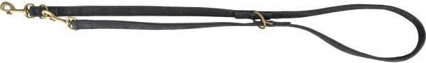 Pure, smycz regulowana, dla psa, sk�rzana, czarna, M�L: 2 m/20 mm