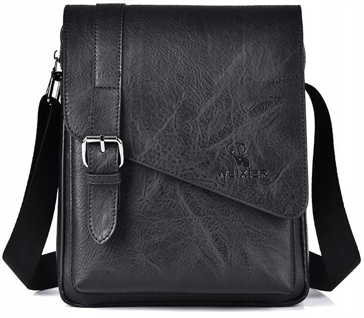 Saszetka Torba na ramię męska Listonoszka Stylowa Vintage na Tablet CZARNA