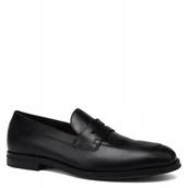 Mokasyny damskie - Geox Mokasyny Skórzane Czarne Wsuwane 42,5 Ż_G - miniaturka - grafika 1