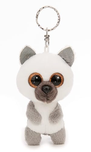 Breloczek GLUBSCHIS Lemur King Lou 9cm biały - Pluszowy towarzysz przytulanka zwierzęca z kółkiem na klucze do smyczy, torby albo plecaka