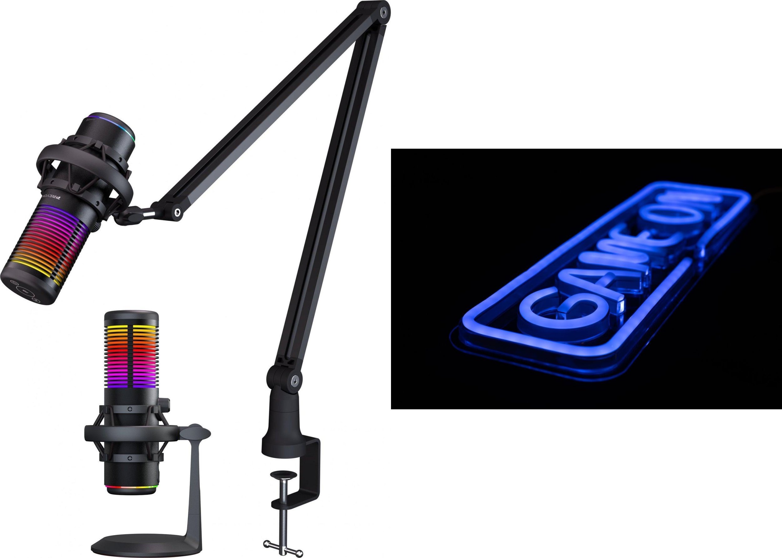 Mikrofon PREYON Mikrofon Osprey Scream POS43B + Neon ścienny GAME ON Blue Eye Bait PPEB28WD M-9139285