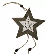 Ozdoby bożonarodzeniowe - Ozdoba Świąteczna Drewno Choinka Gwiazda - miniaturka - grafika 1