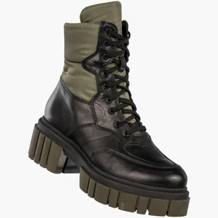 Botki Damskie Skórzane Buty Trapery Workery Zimowe Czarne Simen 5237A Czarny 38 - Botki damskie - miniaturka - grafika 1