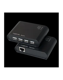 Logilink Extender USB 2.0 z wbudowanym 4-portowym hubem USB 2.0 i zasilaczem (UA0230) - Kable komputerowe i do monitorów - miniaturka - grafika 1