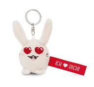 Plecaki - NICI 62052 breloczek do kluczy z motywem zając i sercem, 5 cm biały towarzysz do plecaka lub torby, uchwyt na klucze dla małych i dużych 62052 - miniaturka - grafika 1