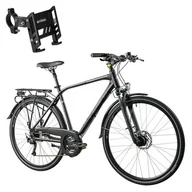 Rowery - Rower trekkingowy INDIANA X-Road 4.0 M23 28 cali męski Czarno-szary - miniaturka - grafika 1
