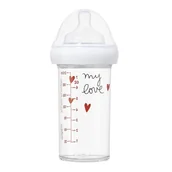 Butelki dla niemowląt - Le Biberon Français butelka ze smoczkiem dla niemowląt 6 m+ tritanowa My Love, 210 ml - miniaturka - grafika 1
