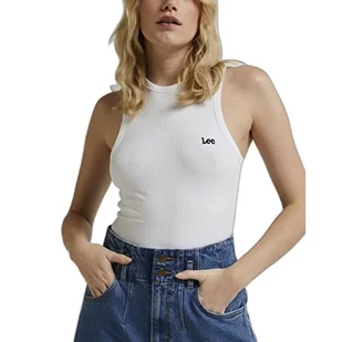 Lee Damska koszulka Racer Tank, Bright White, L - Koszulki i topy damskie - miniaturka - grafika 1
