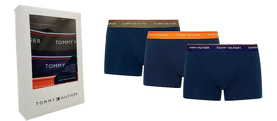 Bokserki Męskie Krótsze Tommy Hilfiger 3 Kolory Gumki 3szt L