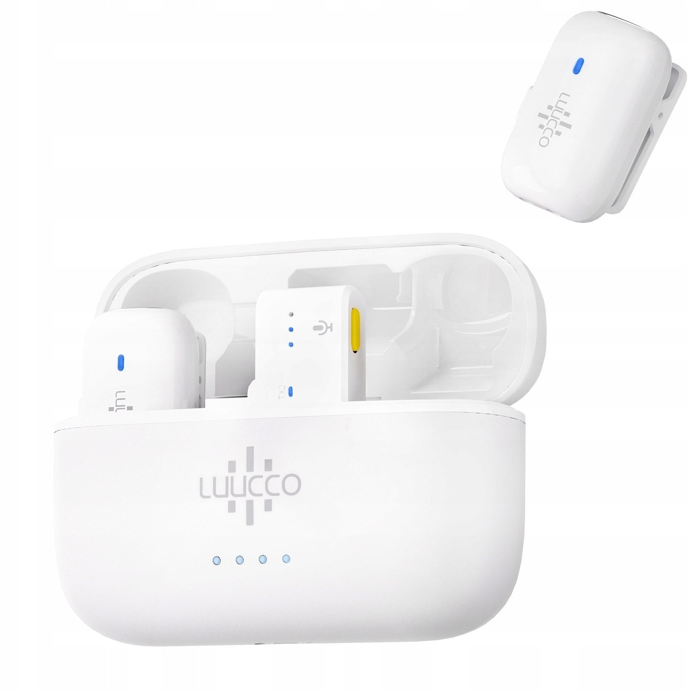 2x Mini Bezprzewodowy Mikrofon Krawatowy 100m Do Telefonu Usb Type-c Usb-c / Minipods K2 / Biały