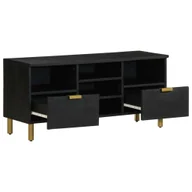 Szafki RTV - vidaXL Szafka pod TV czarna 100x33x46 cm materiał drewnopochodny - miniaturka - grafika 1