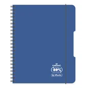 Notesy i bloczki - Brulion na spirali Herlitz B5 80k kratka ECOPP Ocean Granat - miniaturka - grafika 1