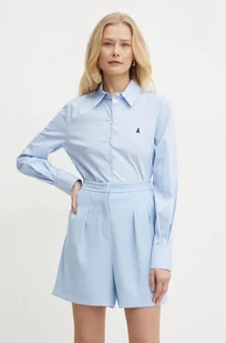 Patrizia Pepe koszula damska kolor niebieski regular z kołnierzykiem klasycznym 8C0751 A544 - Koszule damskie - miniaturka - grafika 1