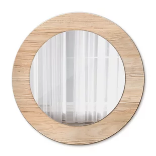 Piękne Lustro Ścienne Okrągłe Drewno 50cm - Lustra - miniaturka - grafika 1