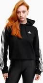 Bluzy damskie - Adidas Bluza damska adidas Essentials 3-Stripes French Terry Crop Hoodie IC8767 L - miniaturka - grafika 1