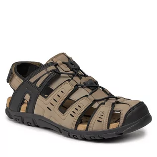 Sandały męskie - Sandały Geox Uomo Sandal Strada U4524C 000EK C6738 Lt Taupe - grafika 1