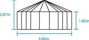 HALLS szklarnia oranżeria Atrium czarna, (9 m2; 3,75 x 3,25 m), szkło hartowane + baza - Szklarnie ogrodowe - miniaturka - grafika 7