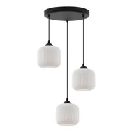 Lampy sufitowe - Lampa sufitowa wisząca Riffle loft 3xE27 klosz walec czarny/biały Light Home LH - miniaturka - grafika 1