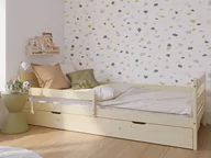Łóżka dla dzieci i młodzieży - Łóżko dziecięce drewniane z szufladą Kacperek 80x160 sosna - miniaturka - grafika 1