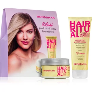 Dermacol Hair Ritual Super Blonde Zestaw szampon Hair Ritual Grow Effect & Super Blonde 250 ml + maska do włosów Hair Ritual Super Blonde & Intensive Care 200 ml - Zestawy kosmetyków damskich - miniaturka - grafika 1