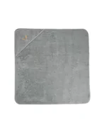 Okrycia kąpielowe dla dzieci - Piapimo Ręcznik z kapturkiem 90x90cm szary z haftem TowelPower - miniaturka - grafika 1