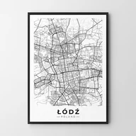 Obrazy i zdjęcia na płótnie - Plakat Mapa Łódź - miniaturka - grafika 1