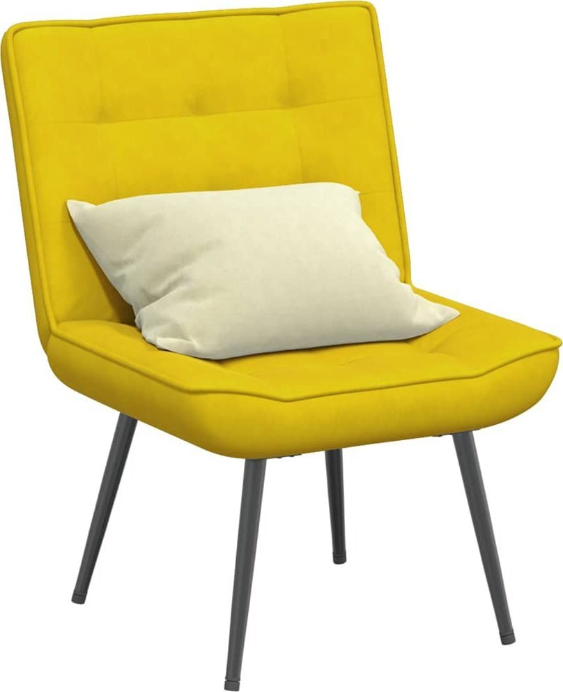 vidaXL Fotel relaksacyjny żółty 64x74x84 cm aksamit