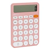 Kalkulatory - Kalkulator Deli M124 12-pozycyjny różowy do biura, szkoły - miniaturka - grafika 1