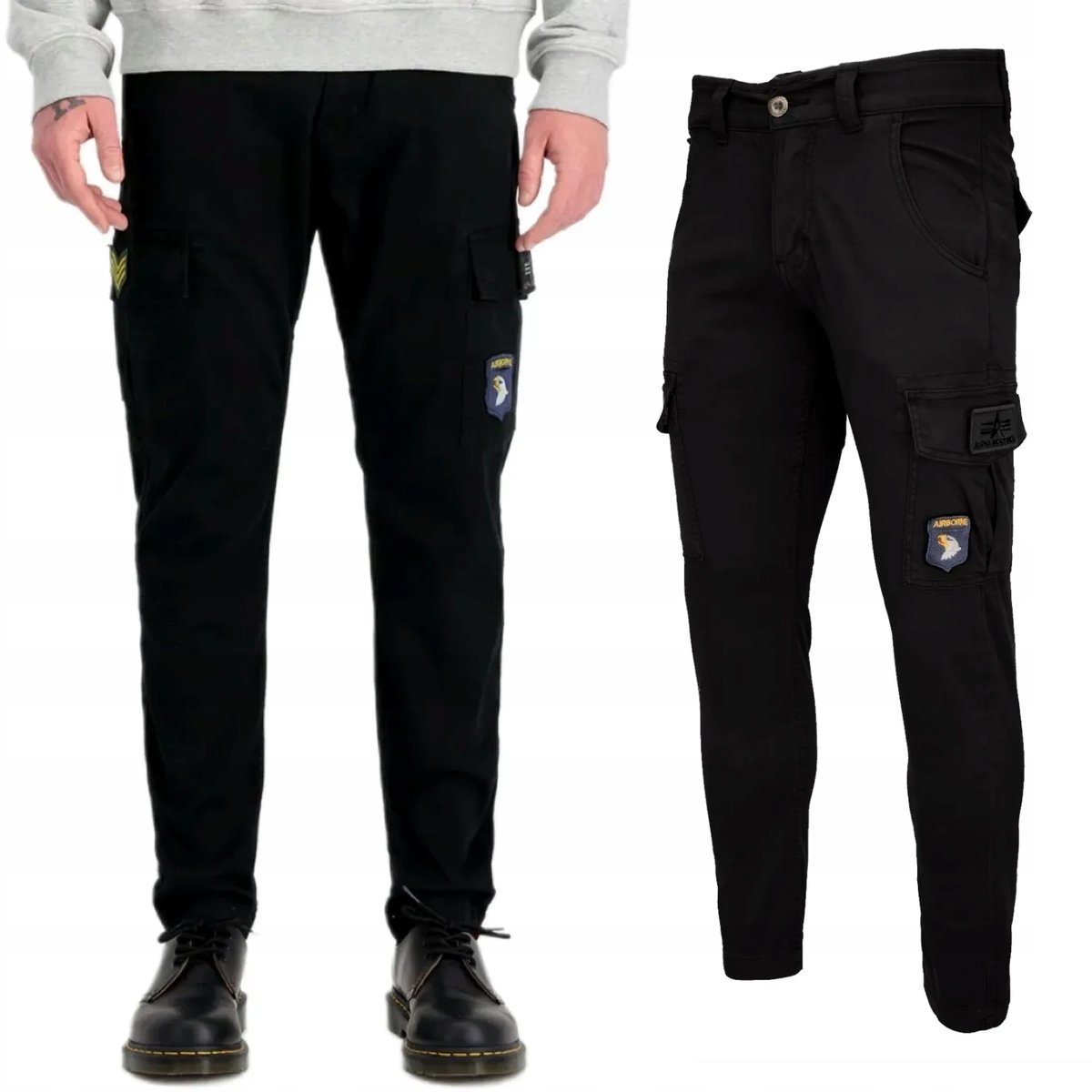 Spodnie Alpha Industries Petrol Patch 178207 03 - Czarne 34 [34]