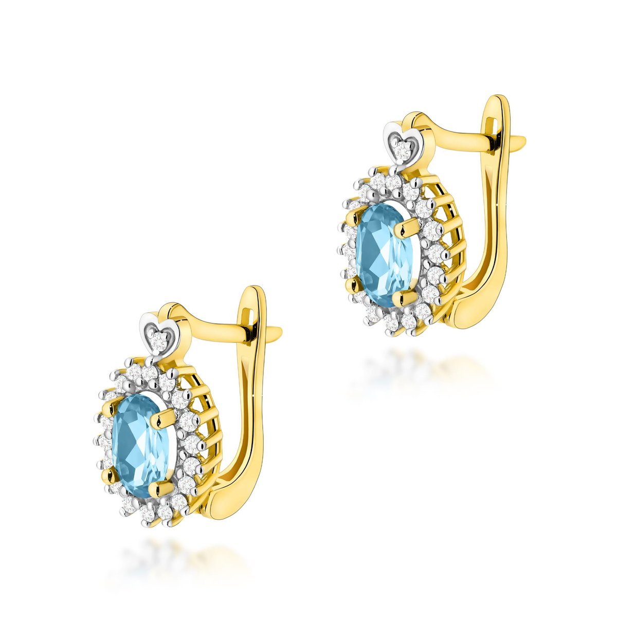 Złote kolczyki K0312 Topaz 2 x 0,50ct żółte złoto pr. 585