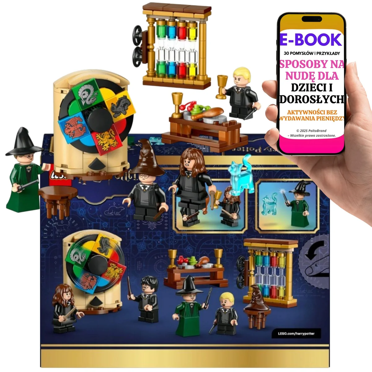 LEGO Hogwart Tiara Przydziału 76460 • 124 klocki • McGonagall, Harry, Hermiona, Draco