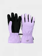 Rękawiczki - Damskie rękawice narciarskie thinsulate 4F 4FWAW24AFGLF145 - fioletowe - miniaturka - grafika 1