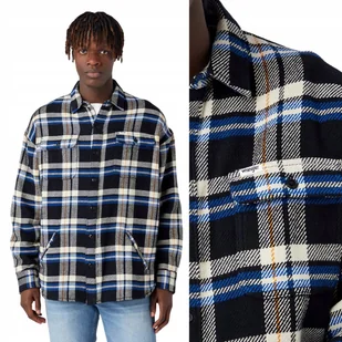 Wrangler OVERSHIRT Black LUŹNA GRUBA BAWEŁNIANA KOSZULA KURTKA W KRATĘ M - Koszule męskie - miniaturka - grafika 1