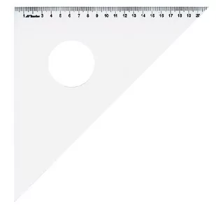 Leniar Ekierka z podcięciem plexi 45/50cm 10050 - Linijki, ekierki - miniaturka - grafika 1