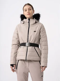 4F Kurtka narciarska 4FAW23TTJAF337 Beżowy Slim Fit - Kurtki narciarskie - miniaturka - grafika 1
