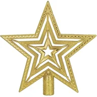 Ozdoby bożonarodzeniowe - Czubek na choinkę 15cm szpic, gwiazda ażurowa złota - miniaturka - grafika 1