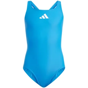 Kostium kąpielowy dla dziewczynki adidas Solid Small Logo niebieski IT2714 - Stroje kąpielowe - miniaturka - grafika 1