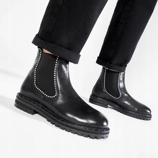 EVA MINGE DAMSKIE BOTKI WSUWANE CZARNE 37 3_8 - Botki damskie - miniaturka - grafika 1