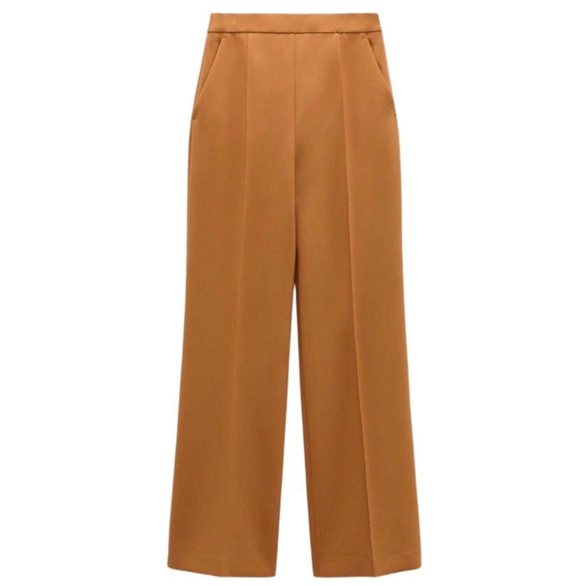 Spodnie damskie Zara wide leg z wysokim stanem brązowe-M