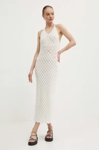 Superdry sukienka kolor beżowy maxi dopasowana W8011736A-8ML - Sukienki - miniaturka - grafika 1