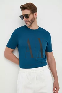 Koszulki męskie - Armani Exchange t-shirt bawełniany z nadrukiem - grafika 1