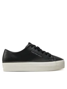 Calvin Klein Jeans Tenisówki Bold Vulc Flatf Low Lth In YW0YW01633 Czarny - Trampki damskie - miniaturka - grafika 1