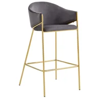 Taborety i hokery - Hoker Glamour szary BC-02 welur - miniaturka - grafika 1