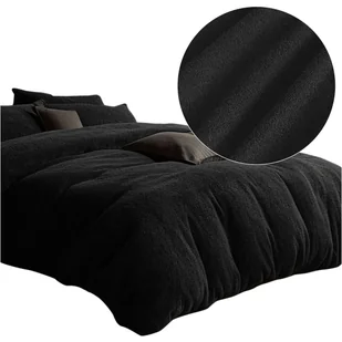 Komplet pościeli bawełnianej GRUBA FROTA 160x200 MIĘKKA FROTTE kolor czarny - Pościel - miniaturka - grafika 1
