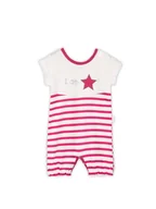 Kombinezony dla dzieci - Niemowlęcy rampers w paski różowy Nicol,r.52 - miniaturka - grafika 1