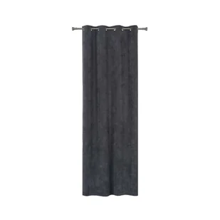 Zasłona Sztruks ciemnoszara 140 x 260 cm na przelotkach - Zasłony - miniaturka - grafika 1