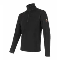 Bluzy sportowe męskie - Męska bluza Sensor Merino Upper krótki zamek Rozmiar: S / Kolor: czarny - miniaturka - grafika 1